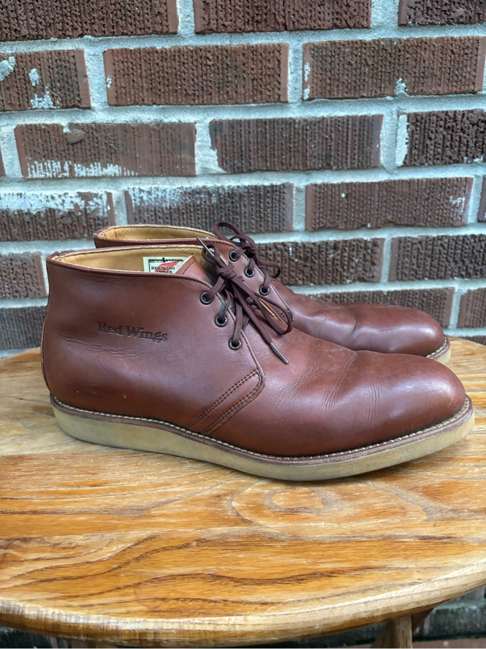Red Wing Men's Sz 12 A Work Boots 595 Chukka Heritage Brown Leather USA Utility
